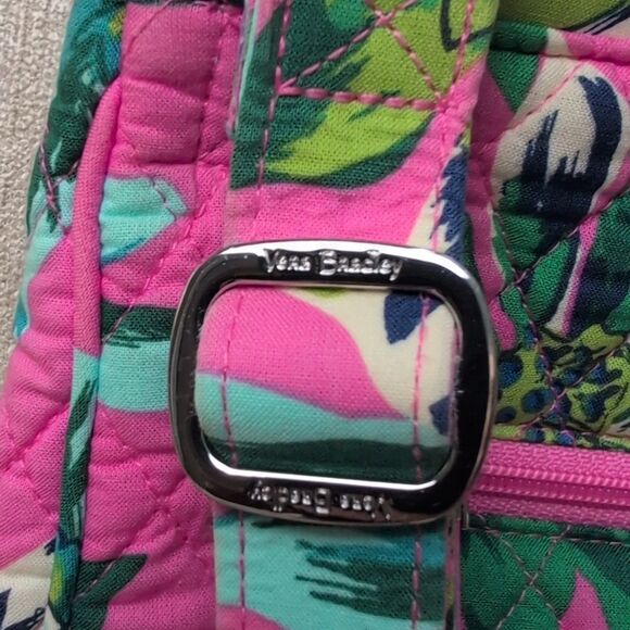 Vera Bradley Tropical Paradise Mailbag Crossbody Quilted Pink Floral Tote Bag - Picture 4 of 10